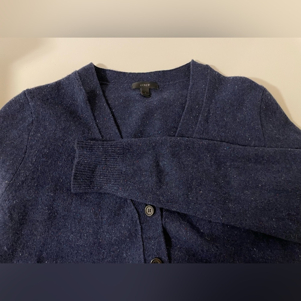 J. Crew Button Down Cardigan. Blue. Size L. 100% Merino Wool.